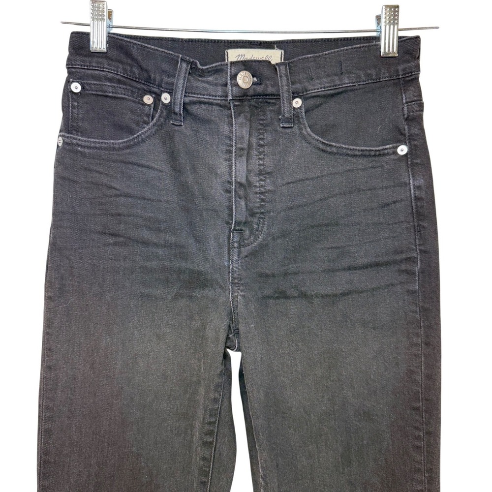 Madewell Classic Straight Jean Lunar Wash Faded Black High Rise Denim Size 25 - Picture 4 of 12